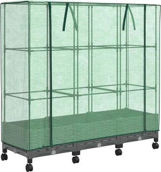 vidaXL Maceta De Jard&iacute;n Con Cubierta De Invernadero Y Ruedas 3 Uds. Pp Vidaxl