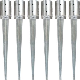 vidaXL Picas De Tierra 6 Unidades Acero Galvanizado Plateado 10x76 Cm Vidaxl