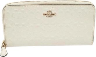 Coach Pre-owned Leren Portemonnee - Dames - Vintage Accessoires - Wit - ONE Size - Leer - Vintage
