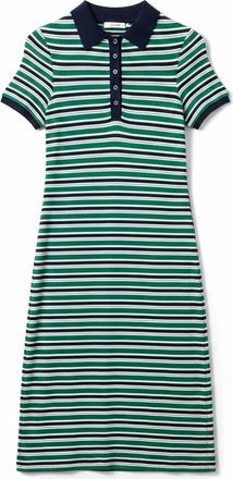 SIMKHAI Womens Shelby Knit Polo Midi Dress In Kelly Green Stripe
