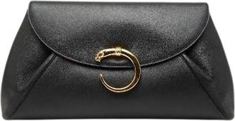Cartier Pre-owned Clutches, female, Black, Size: ONE SIZE Pre-owned Panthere Leather Clutch Bag