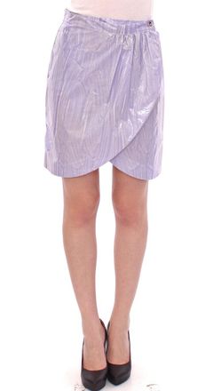 Licia Florio Womens Skirt Pleated Wrap Mini Lavender - Lilac