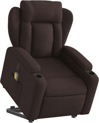 vidaXL Vidaxl - Sillón masaje eléctrico reclinable elevable tela marrón oscuro