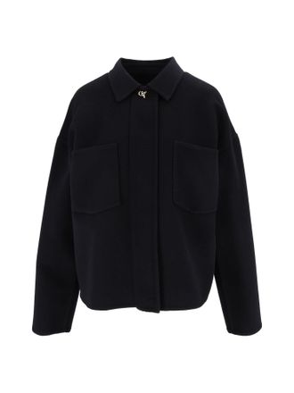 Fabiana Filippi Night Blue Cropped Virgin Wool Jacket