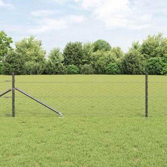vidaXL Reja Con Postes Gris 0.5 X 10 M Acero Recubierto De Pvc Vidaxl