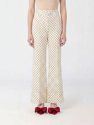 Valentino Pantaloni flared in raso a pois