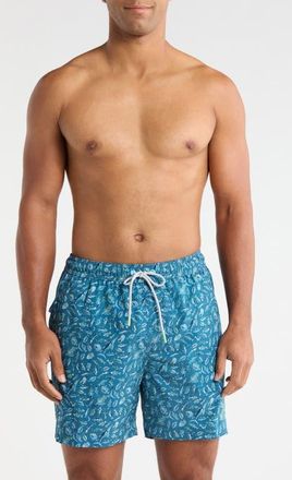 Tommy Bahama Naples Night Schooled Fish Print Swim Trunks in King Fish at Nordstrom, Size X-Large