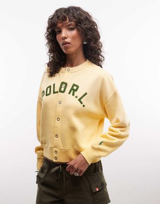 Polo Ralph Lauren RL - Felpa gialla con bottoni-Giallo