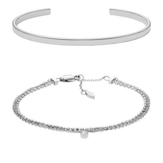 Fossil Womens Arm Party Stainless Steel Bracelet Gift Set