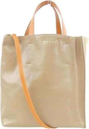 Marni Pre-owned Tote Bags, female, Beige, Size: ONE SIZE Pre-owned Museo Calf Tote Bag