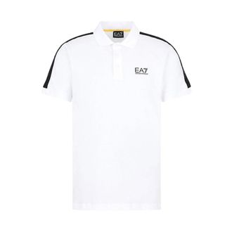 Emporio Armani Polo Shirts, male, White, Size: XL Short Sleeve Cotton Polo Shirt