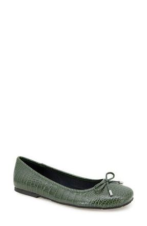 Kenneth Cole Reaction Elstree Ballet Flat in Olive Croco at Nordstrom Rack, Size 5.5