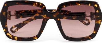 Chlo&eacute; Zonnebril met vierkante glazen en metalen detail - Dames - Zonnebrillen - Veelkleurig - ONE Size - Accessoires
