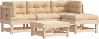 vidaXL Vidaxl - Juego De Muebles De Jard&iacute;n 5 Piezas Y Cojines Madera Maciza