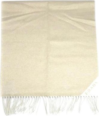 Prada Pre-owned Scarves, female, Beige, Size: ONE SIZE Pre-owned Cashmere Scarf