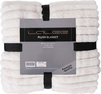 LALEE Hochwertige Kuscheldecke Plush 150 x 200 cm, Ivory