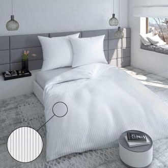 OEM Ropa De Cama De Damasco 220&times;200 Rayas Blancas 1cm