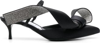 Area x Sergio Rossi Marquise 50mm mules - women - Silk - 36.5 - Black