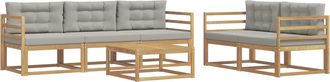 vidaXL Conjunto De Sof&aacute;s De Exterior 6 Uds. Blanco Y Gris Claro Vidaxl