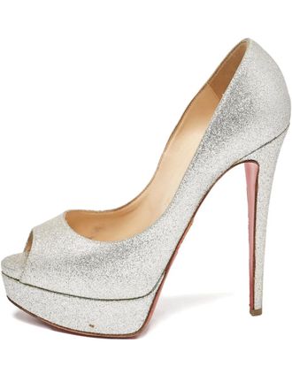 Christian Louboutin 145mm Lady Peep pumps - Metallic