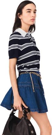 Maje Short denim skirt in Blue at Nordstrom, Size 36 Eu