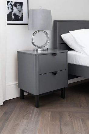 Julian Bowen Chlo 2 Drawer Bedside Table in Grey