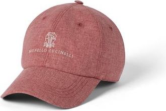 Brunello Cucinelli Baseball cap with embroidery in Coral at Nordstrom, Size X-Large