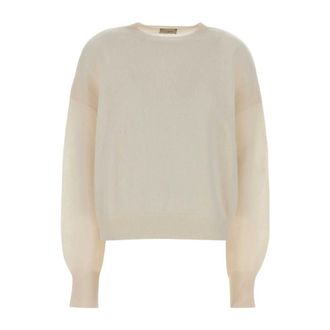 Le Kasha Round-neck Knitwear, female, White, Size: M/L Modena Brushed Sweater