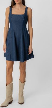 Kut from the Kloth Amelie Sleeveless Fit & Flare Denim Minidress in Renovate at Nordstrom, Size 12