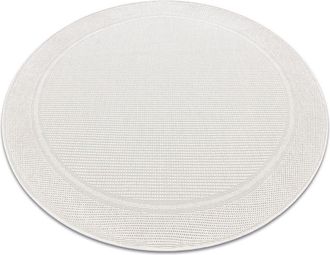 RugsX Rugsx - Carpet timo 5979 circle sisal outdoor frame white white round 120 cm