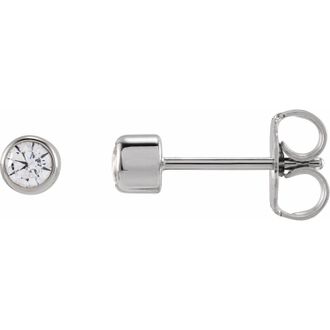 Diamond2Deal 3 mm Round 1/5ct Lab-Grown Diamond Earrings Clarity SI, Color G-H, 14k Gold