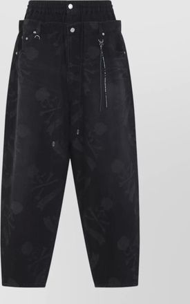 MASTERMIND WORLD aloha wide leg denim trousers