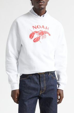 Noah Coastal Crewneck Graphic Sweatshirt in White at Nordstrom, Size X-Large