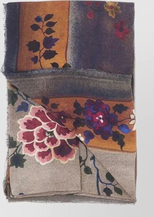 Faliero Sarti floral-print fringed lightweight scarf