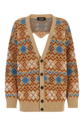Dsquared2 Multicolor Knitted V Neck Cardigan
