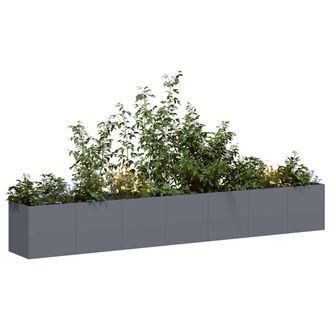 Berkfield Home Planter Anthracite 280x40x40 cm Cold-rolled Steel | Size: 280 x 40 x 40 cm
