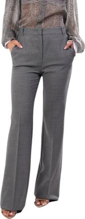 Marella Wide Broek - Dames - Wijde Broeken - Grijs - S - Leer - Broeken