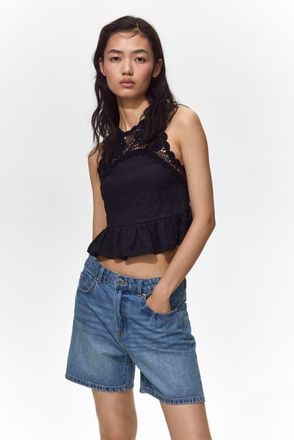 H&M Denim Shorts in Denim Blue at Nordstrom, Size 12