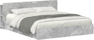 vidaXL Estructura De Cama Con Almacenamiento Con Caj&oacute;n Gris Hormig&oacute;n Vidaxl