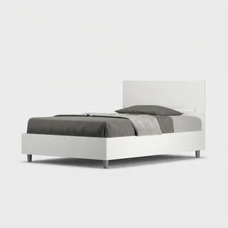 ITYhome Cama De Una Plaza Y Media Con Contenedor 120x190 En Madera Blanca Demas