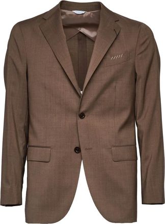 Boglioli Blazer - Heren - Blazers - Bruin - M - Leer - Jassen