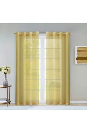 Dainty Home Sheer Set of 2 Panel Curtains in Gold at Nordstrom Rack, Size 108X84