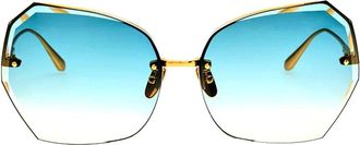 Linda Farrow LFL1546 C2 Womens Sunglasses Gold Size Standard