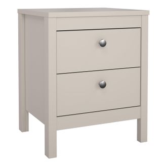 Furniture To Go Madrid Bedside Table 2 Drawers in Cashmere in Beige