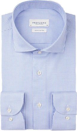 Profuomo Heren, Overhemden, Blauw, Maat: XL Katoen