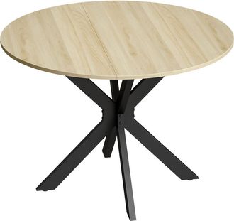 HOMCOM Mesa plegable comedor 110x110x76 cm madera natural