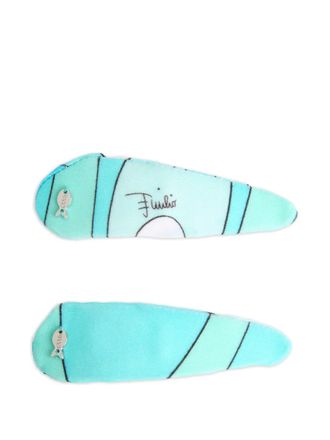 Pucci Marmo-print hair clip (pack of two) - Blue