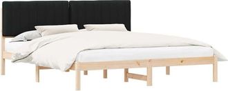 vidaXL Estructura De Cama Con Cabecera Tapizada Negro 180 X 200 Cm Vidaxl