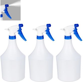 Relaxdays Set De 24 Pulverizadores 1 Litro, Boquilla Ajustable, Bote De Spray Con Escala, De Pl&aacute;stico, Blanco Y Azul