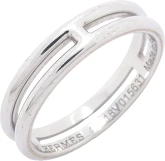 Herm&egrave;s White Gold (18K) Band Ring (Pre-Owned)